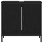 vidaXL Ensemble de mobilier de salle de bain avec stockage 4 Pièces Noir