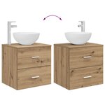 vidaXL Meuble lavabo mural Chêne artisanal 49 5 x 35 x 63 cm