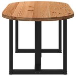 vidaXL Table à manger marron clair bois de chêne massif ovale