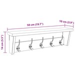 vidaXL Cintre Marron 50 x 10 x 14 cm Bois de Mahogany Massif