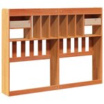 vidaXL Tête de lit avec rangement cire marron 140cm bois massif de pin