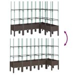 vidaXL Jardinière avec treillis marron 160x120x142 5 cm PP