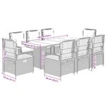 vidaXL Ensemble à manger de jardin et coussins 9 Pièces marron poly rotin