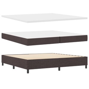 vidaXL Lit avec sommier et banc marron foncé 200x200 cm Tissu