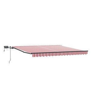 vidaXL Auvent Rétractable Rouge et blanc 450 ×300 cm tissu