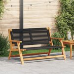 vidaXL Banc de jardin Noir 76x122x73 cm Bois massif d'Acacia