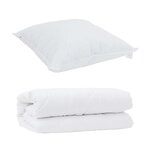 vidaXL Duvet avec Oreiller 2 Pièces Blanc 155 x 200 cm Microfibre