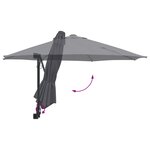 vidaXL Parasol de patio Anthracite Acier  Polyester Grand Parasol Rond