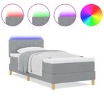 vidaXL Lit à ressorts avec matelas Gris clair 90 x 190 cm tissu