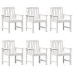 vidaXL Set de 6 chaises de jardin blanches 65 5x55 5x88 cm en HDPE