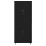 Highboard vidaXL Chêne Noir 69 5x34x180 cm Bois d'Ingénierie