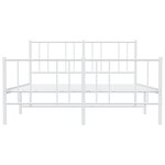 vidaXL Cadre de lit métal sans matelas et pied de lit blanc 140x190 cm