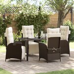 vidaXL Ensemble de 5 pièces de mobilier de jardin en poly rotin marron