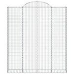 vidaXL Paniers à gabions arqués 7 Pièces 200x30x220/240 cm fer galvanisé