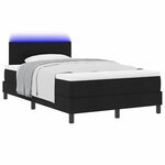 vidaXL Lit à ressorts avec matelas Noir 120 x 200 cm tissu