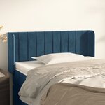 vidaXL Tête de lit avec oreilles Bleu foncé 93x16x78/88 cm Velours