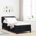vidaXL Lit à ressorts avec matelas Noir 90 x 190 cm tissu
