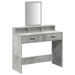 vidaXL Table de Toilette avec tiroir Gris béton 100 x 41 x 140 cm