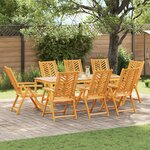 vidaXL Chaises de Jardin Inclinables 8 Pièces Bois Acacia Massif