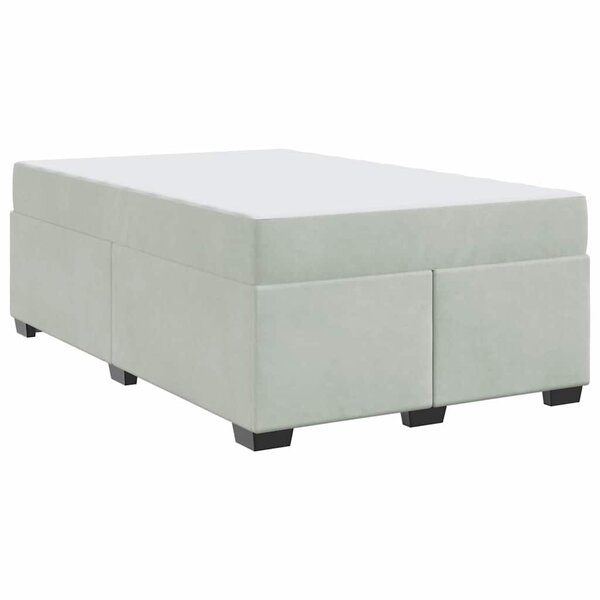 vidaXL Cadre de lit avec matelas Gris clair 120 x 200 cm Velours