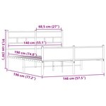 vidaXL Cadre de lit sans matelas chêne fumé 140x190 cm bois ingénierie