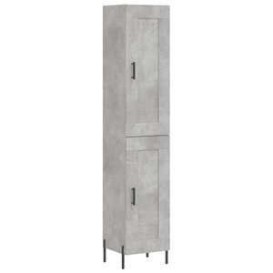 vidaXL Buffet haut Gris béton 34 5x34x180 cm Bois d'ingénierie