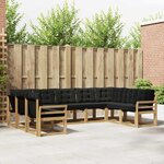 vidaXL Ensemble de canapés d'extérieur 9 Pièces Blanc et noir