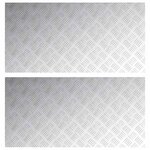 vidaXL Plaques à damier 2 Pièces Argent 100 x 50 cm Aluminium