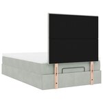vidaXL Cadre de lit ottoman avec matelas gris clair 120x190 cm velours