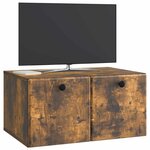 vidaXL Meuble TV mural 59 5 x 41 x 30 cm Chêne fumé Bois d'ingénierie