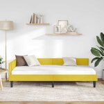 vidaXL Cadre de lit d'angle Jaune 80 cm x 200 cm tissu