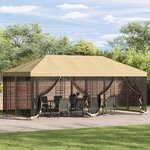 vidaXL Gazebo avec murs latéraux 6 x 3 m Crème Polyester et Acier 190