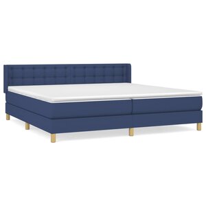vidaXL Sommier à lattes de lit avec matelas Bleu 160x200 cm Tissu
