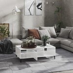 vidaXL Table basse blanc brillant 103 5x60x35 cm bois d'ingénierie