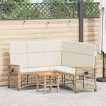 vidaXL Ensemble de canapés inclinables de jardin Beige et blanc crème