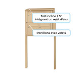 Bloc collectif leabox.com  2x2  grade 3  simple face  Extérieur  fixation sur pieds à sceller   Beige RAL 1001 finition brillante