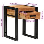 vidaXL Table d'appoint Marron 40 x 40 x 50 cm Bois d'acacia massif