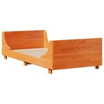 vidaXL Lit bibliothèque sans matelas cire marron 90x200 cm bois massif