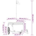 vidaXL Remorque de vélo noir et jaune 30 kg fer