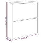 vidaXL Armoire à chaussures miroir 2 niveaux Blanc brillant 63x17x67cm