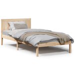 vidaXL Cadre de lit simple en bois de pin Naturel Bois de pin massif
