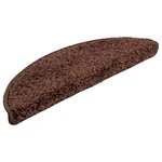 vidaXL Tapis d'escalier 10 pièces 56 x 17 x 3 cm Marron Demi-rond