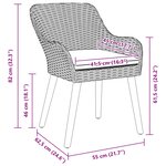 vidaXL Chaise de jardin 2 Pièces Noir 62 5 x 55 x 82 cm polyrotin