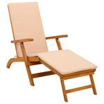 vidaXL Chaise longue inclinable et pliable 3 pc Bois d'Acacia Massif