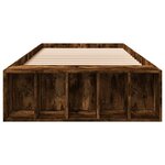 vidaXL Cadre de lit chêne fumé 100x200 cm bois d'ingénierie