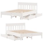 vidaXL Cadre de lit sans matelas blanc 120x200 cm bois de pin massif