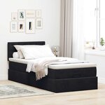 VidaXL Cadre de lit ottoman avec matelas noir 100x200cm velours