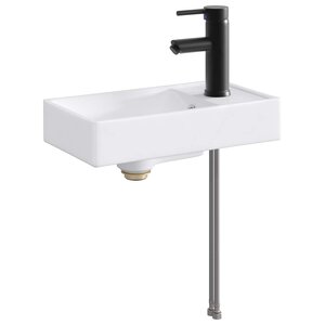 vidaXL Lavabo de salle de bains Noir Mat 40 5 x 22 5 x 11 5 cm métal