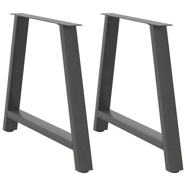 vidaXL Pieds de table à manger en forme de A 2 pièces Anthracite 90 x (72-73) cm Acier