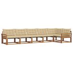 vidaXL Ensemble de canapés d'extérieur 6 pc Naturel et Beige